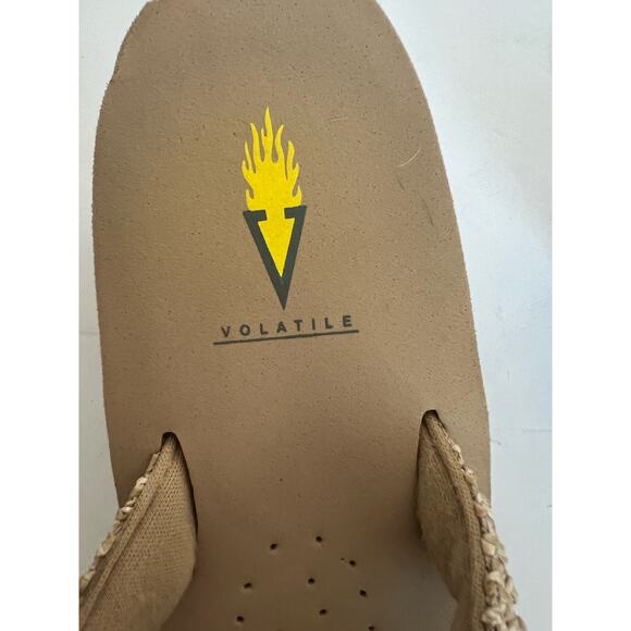 Volatile Island Natural Woven Tan Platform Wedge Thong Flip-Flop Sandals 10 - Picture 10 of 11